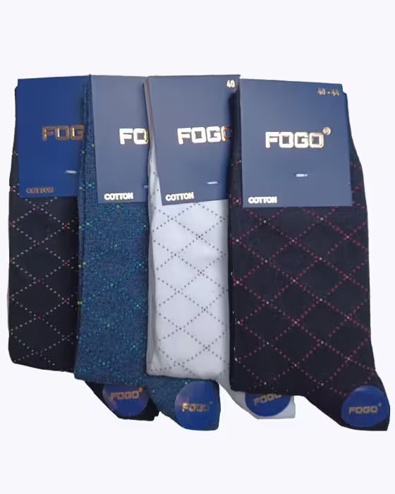 جوراب کلاسیک مردانه طرح لوزی نقطه چین FOGO